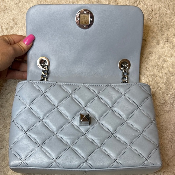 NWOT Kate Spade Baby Blue Natalia Small Flap Smooth Quilted Crossbody - Picture 9 of 11